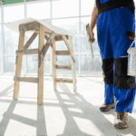 A picture of a construction contractor in a office
