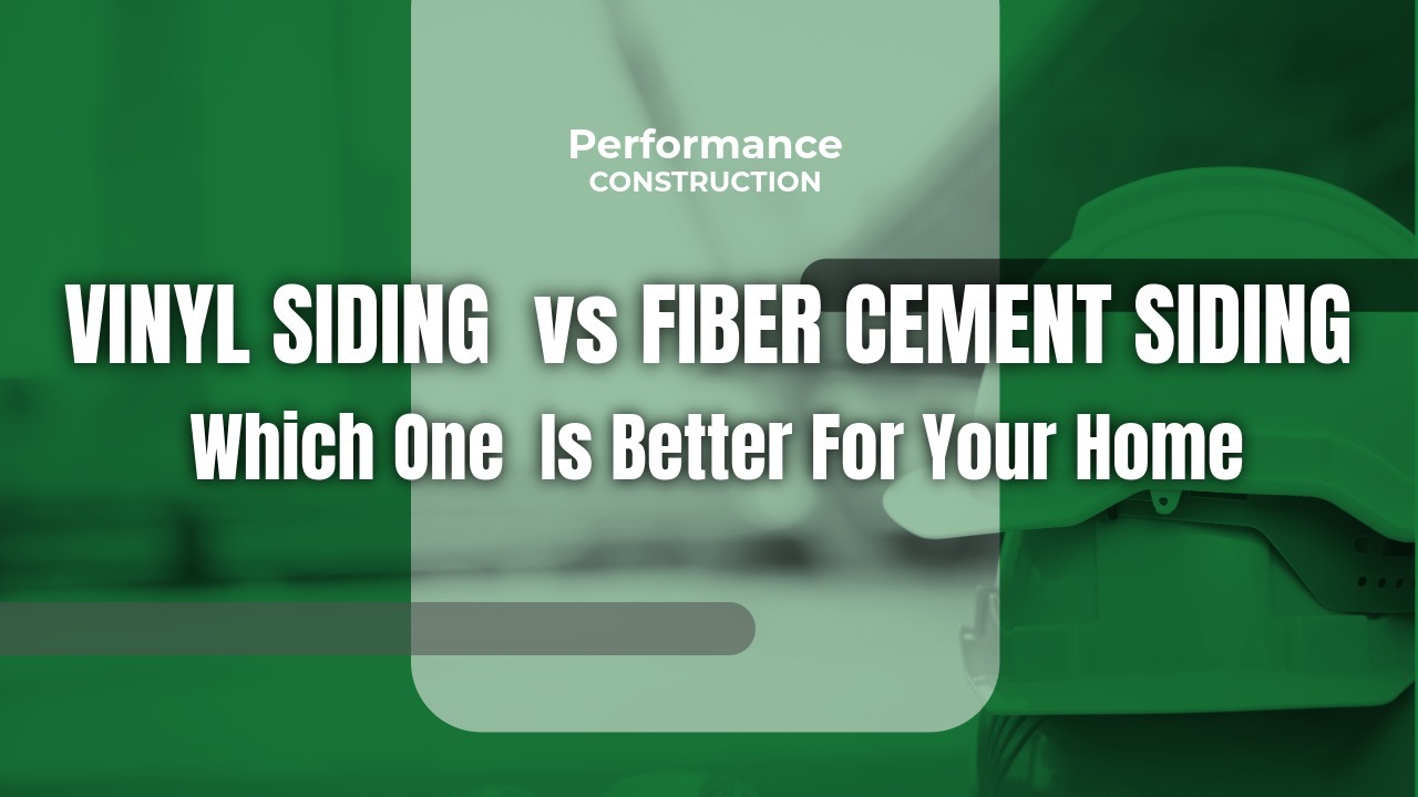 The thumbnail image for Performance Construction's blog titled Vinyl Siding vs Fiber Cement Siding.